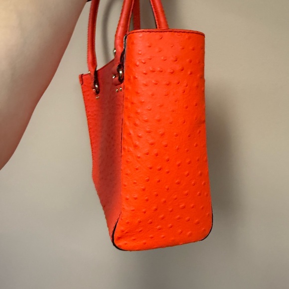 Kate Spade ostrich textured leather coral tote - Picture 5 of 12